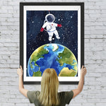 Cartoon Astronaut und Erde Diamond Painting
