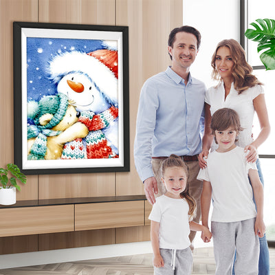 Cartoon Bärchen und Schneemann Diamond Painting