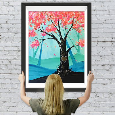 Cartoon Baum voller Blumen Diamond Painting