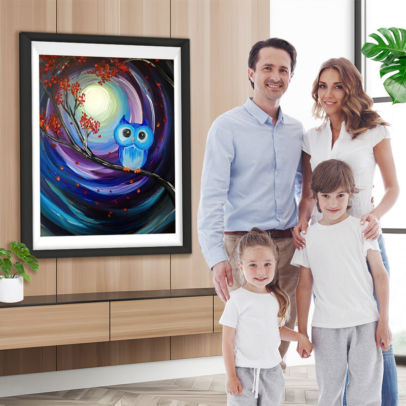 Cartoon blaue Eule Diamond Painting