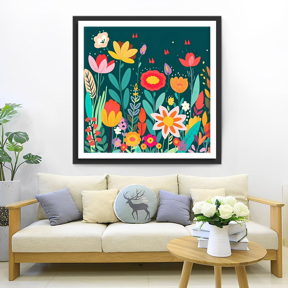 Cartoon-Blumen Diamond Painting