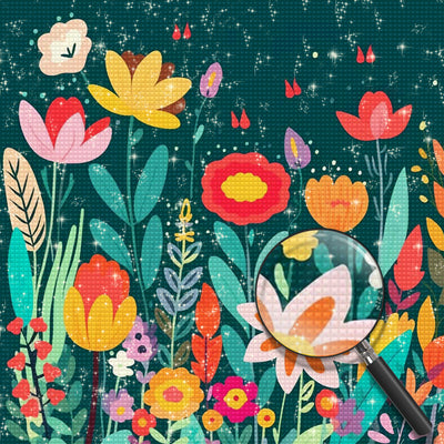 Cartoon-Blumen Diamond Painting