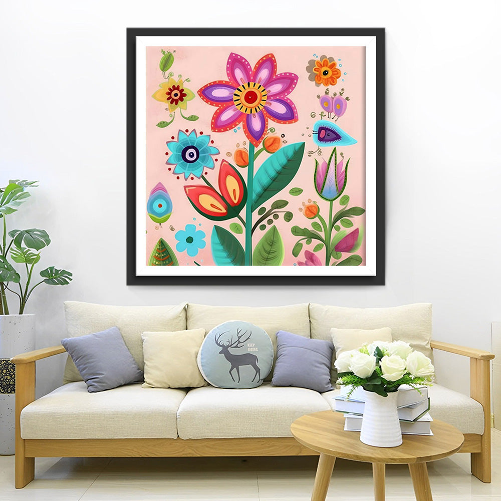 Cartoon Blumen Diamond Painting