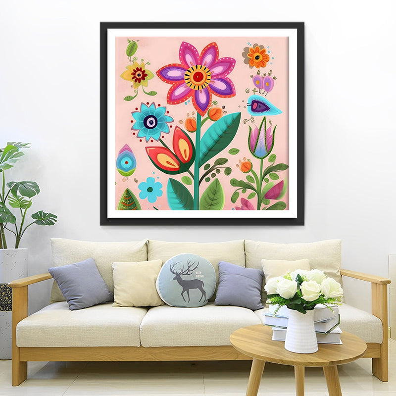 Cartoon Blumen Diamond Painting