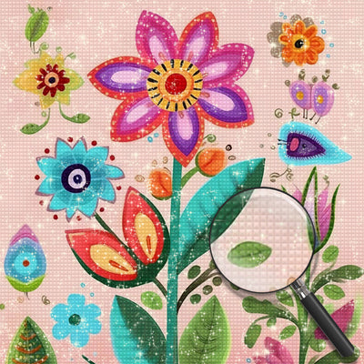 Cartoon Blumen Diamond Painting