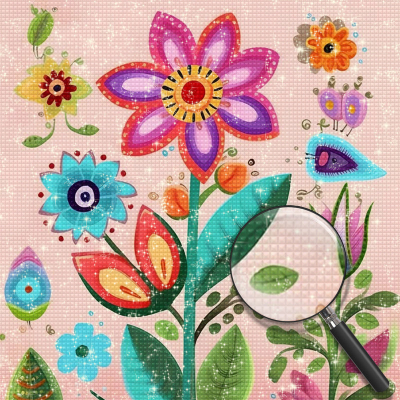 Cartoon Blumen Diamond Painting