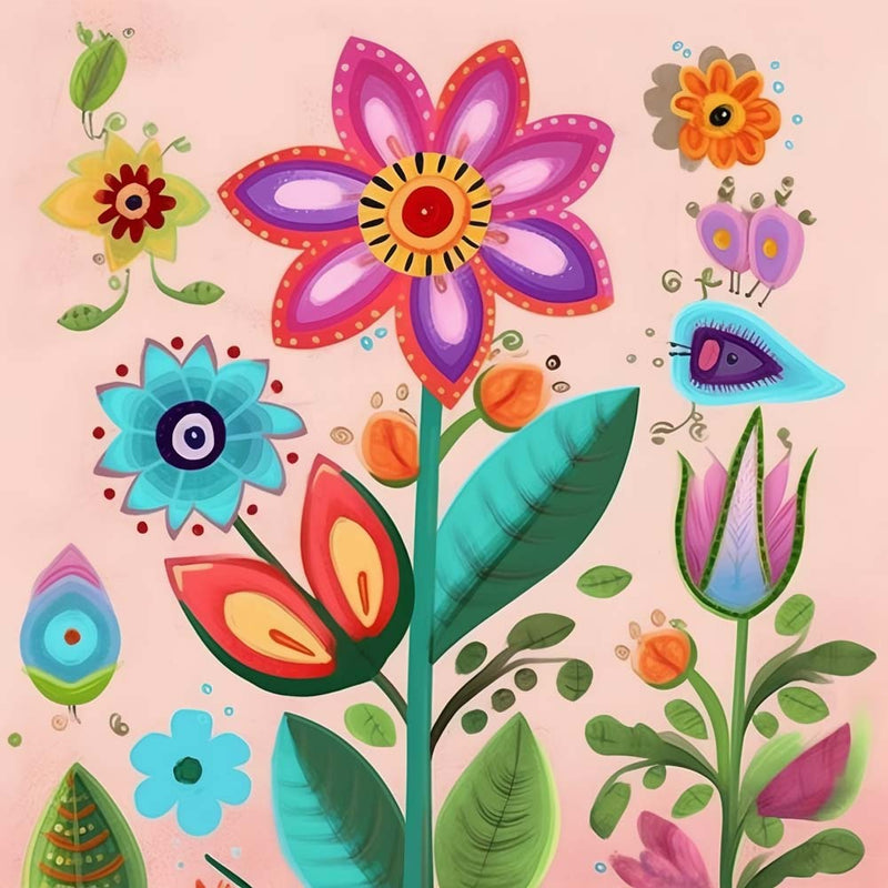 Cartoon Blumen Diamond Painting