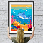 Cartoon-Delfin im Meer Diamond Painting