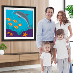 Cartoon Delfin und Fisch Diamond Painting