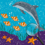 Cartoon Delfin und Fisch Diamond Painting