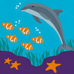 Cartoon Delfin und Fisch Diamond Painting