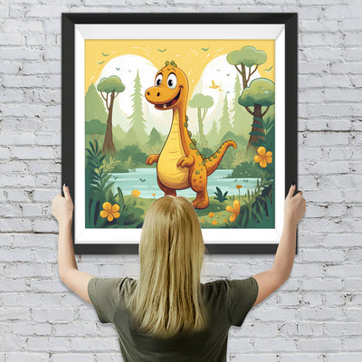 Cartoon Dinosaurier im Dschungel Diamond Painting