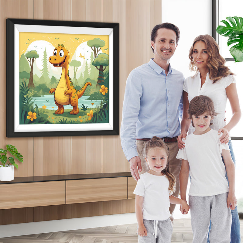 Cartoon Dinosaurier im Dschungel Diamond Painting