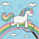 Cartoon Einhorn auf dem Regenbogen Diamond Painting