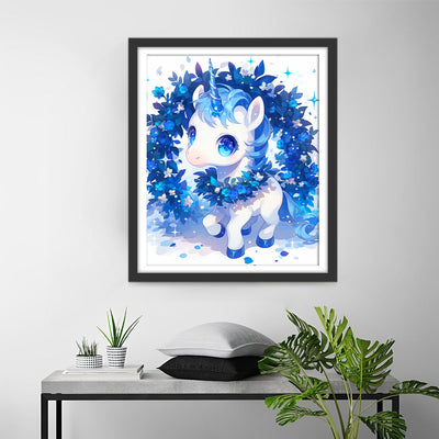 Cartoon Einhorn mit Blauem Haar Diamond Painting