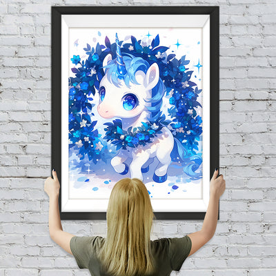 Cartoon Einhorn mit Blauem Haar Diamond Painting