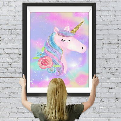 Cartoon Einhorn mit geschlossenen Augen Diamond Painting