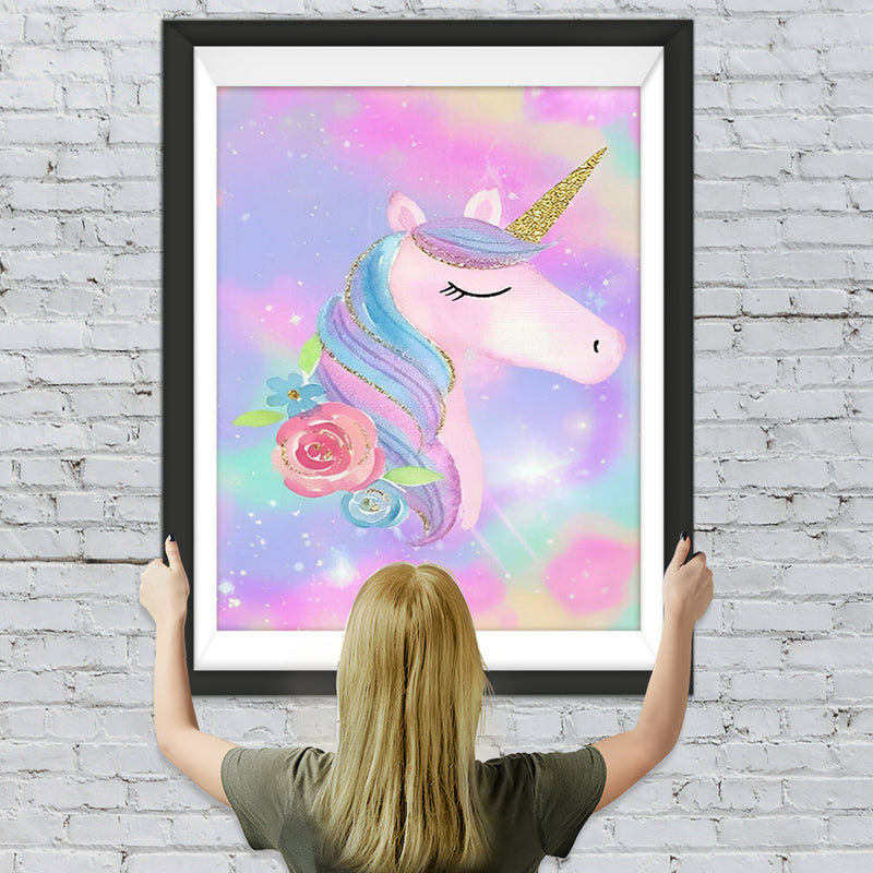 Cartoon Einhorn mit geschlossenen Augen Diamond Painting