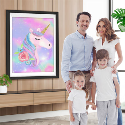 Cartoon Einhorn mit geschlossenen Augen Diamond Painting