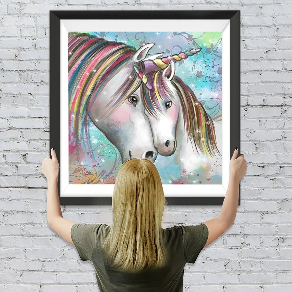 Cartoon Einhorn-Mutter und -Sohn Diamond Painting