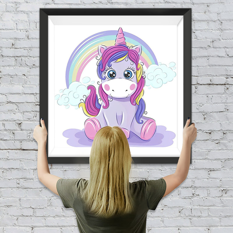 Cartoon Einhorn und Regenbogen Diamond Painting