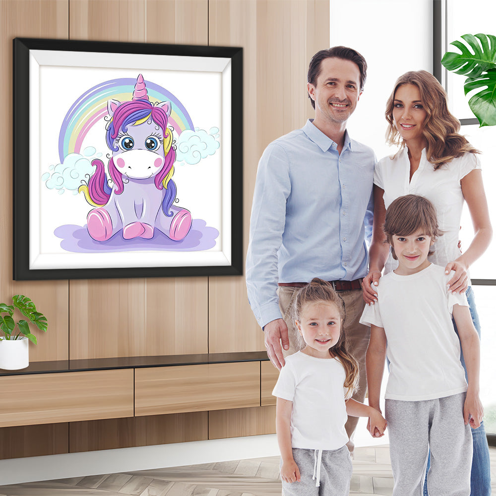 Cartoon Einhorn und Regenbogen Diamond Painting