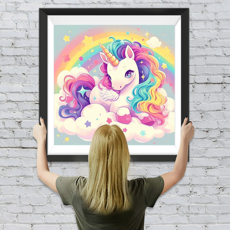 Cartoon Einhorn und Regenbogen Diamond Painting