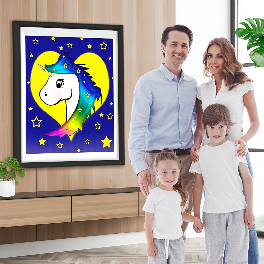 Cartoon Einhorn und Sterne Diamond Painting