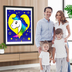 Cartoon Einhorn und Sterne Diamond Painting