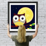 Cartoon Eule und Mond Diamond Painting