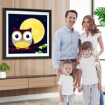 Cartoon Eule und Mond Diamond Painting