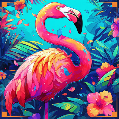 Cartoon Flamingo Diamond Painting