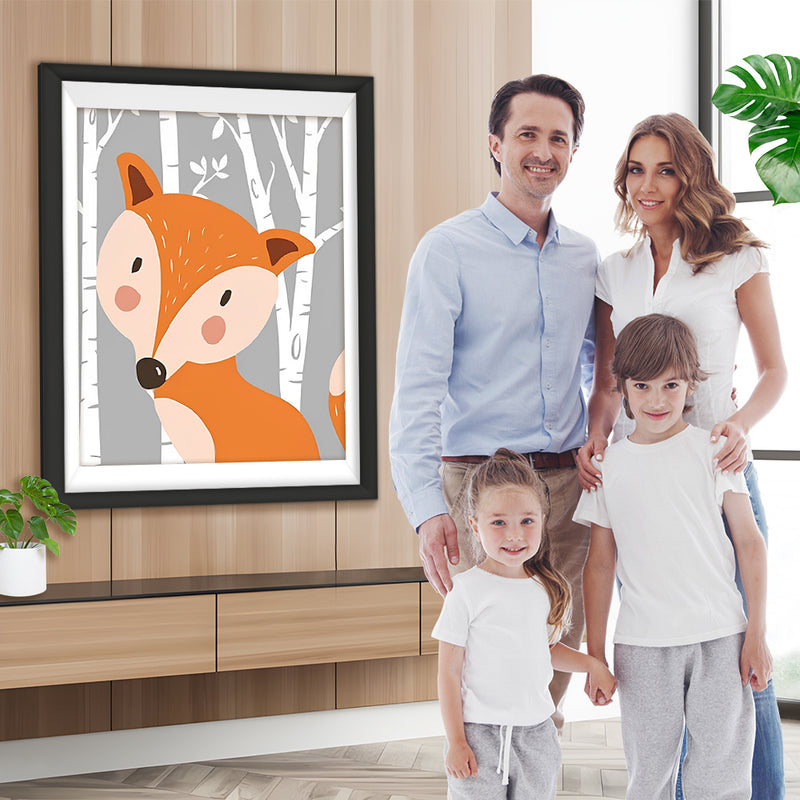 Cartoon Fuchs und Bäume Diamond Painting