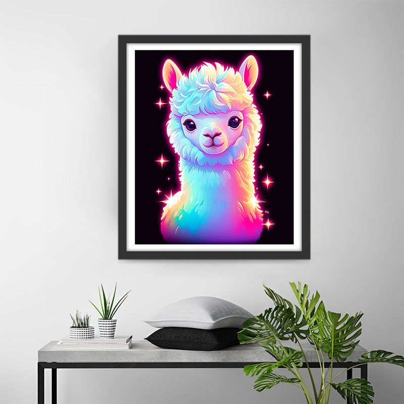 Cartoon Glühendes Alpaka Diamond Painting