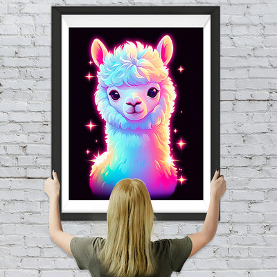 Cartoon Glühendes Alpaka Diamond Painting