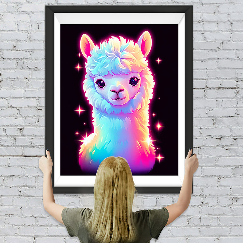 Cartoon Glühendes Alpaka Diamond Painting