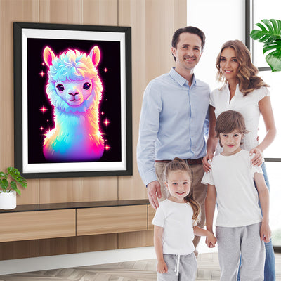 Cartoon Glühendes Alpaka Diamond Painting