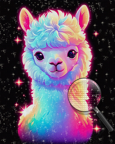 Cartoon Glühendes Alpaka Diamond Painting