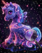 Cartoon Glühendes Lila Einhorn Diamond Painting