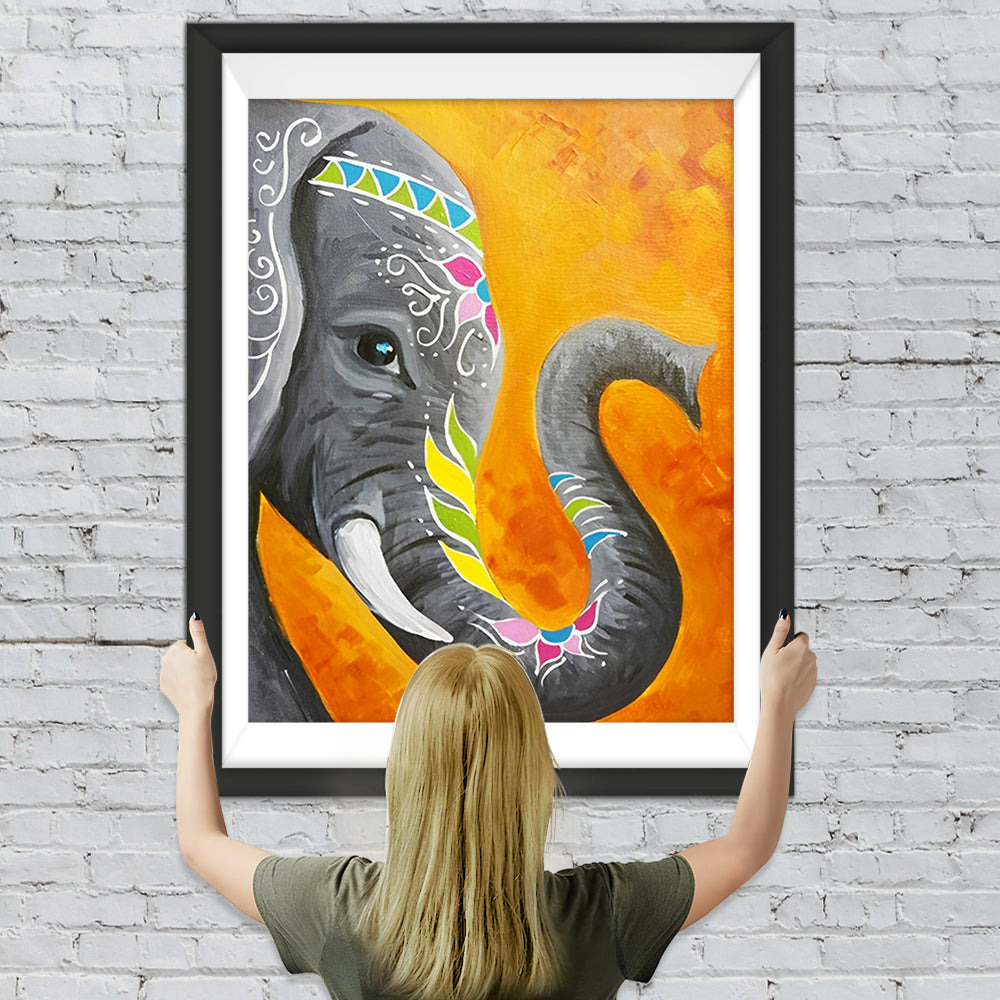 Cartoon Indischer Elefant Diamond Painting