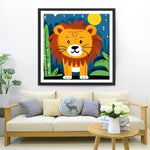 Cartoon Kleiner Löwe im Dschungel Diamond Painting