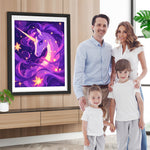 Cartoon Lila Einhorn Diamond Painting