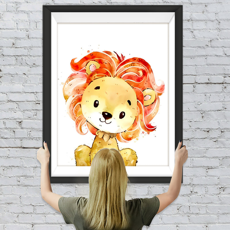 Cartoon-Löwe mit roten Haaren Diamond Painting