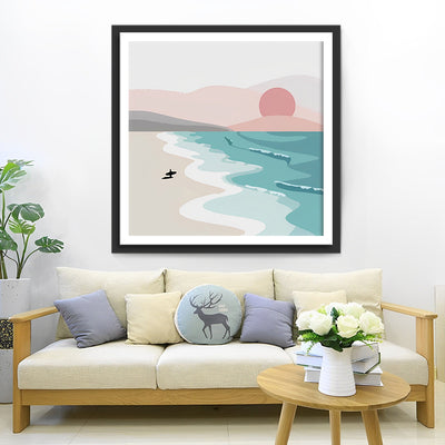 Cartoon Meer und Sonne Diamond Painting