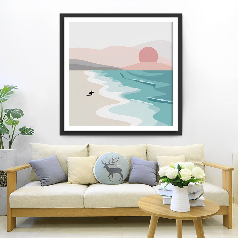 Cartoon Meer und Sonne Diamond Painting