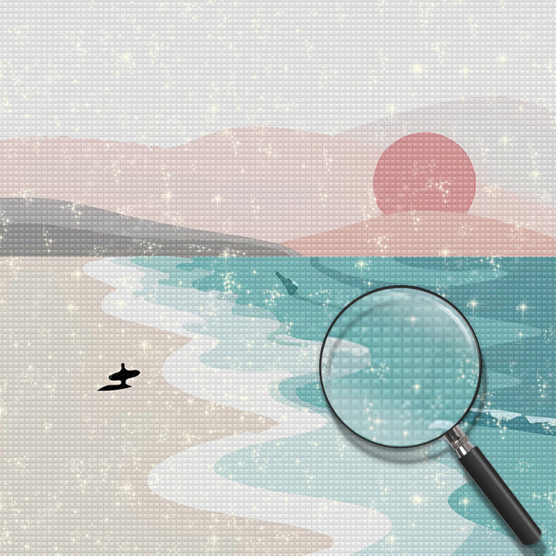 Cartoon Meer und Sonne Diamond Painting