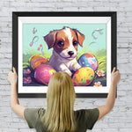 Cartoon Ostereier und Hund Diamond Painting