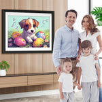 Cartoon Ostereier und Hund Diamond Painting