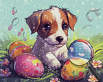 Cartoon Ostereier und Hund Diamond Painting