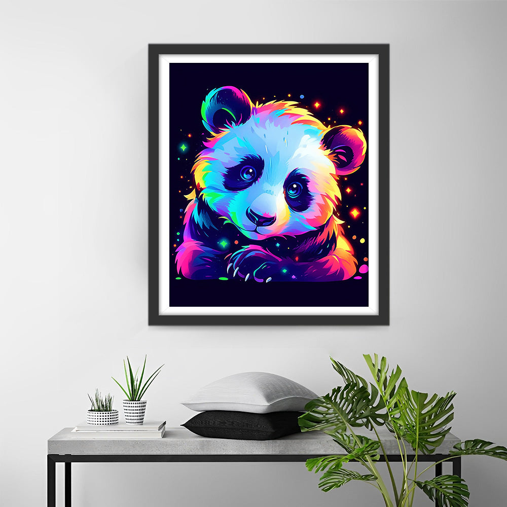 Cartoon-Panda im Dunkeln Diamond Painting